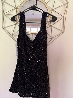 Princess Polly Black Sequin Mini Dress